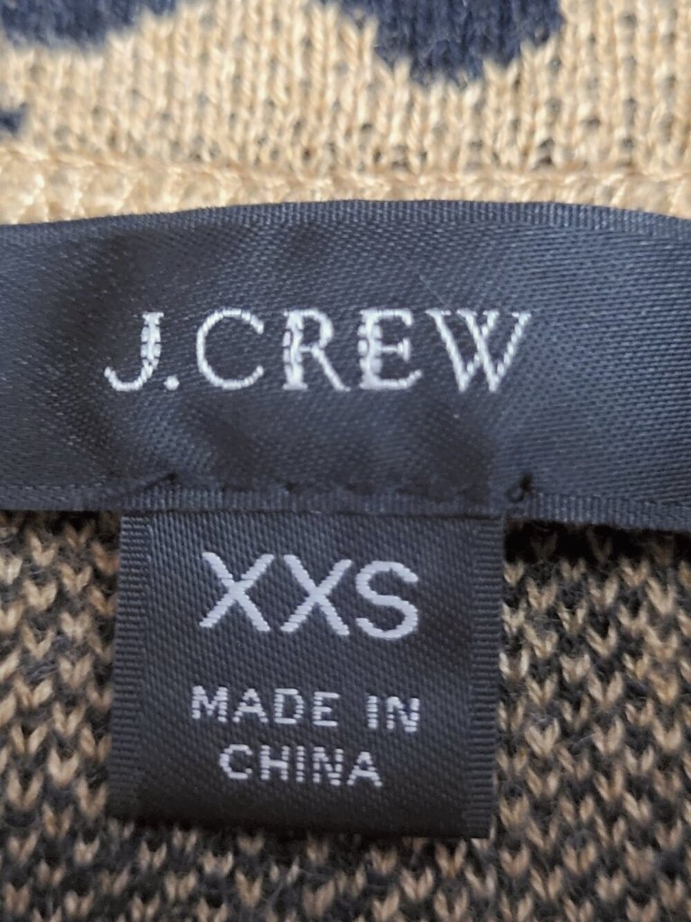 J. Crew ~ Sz XXS ~ Animal Print Cardigan Wool ~ Excellent Condition - Picture 8 of 8